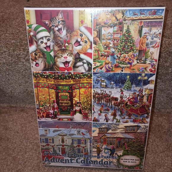 NEW Christmas Advent Calendar 24 Individual Theme Jigsaw Puzzles - Picture 8 of 9